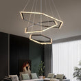 Load image into Gallery viewer, Besy Hexagonal Rock Crystal Black Ring Chandelier
