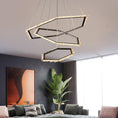 Load image into Gallery viewer, Besy Hexagonal Rock Crystal Black Ring Chandelier
