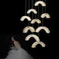 Load image into Gallery viewer, Besy Rock Crystal Crescent Chandelier
