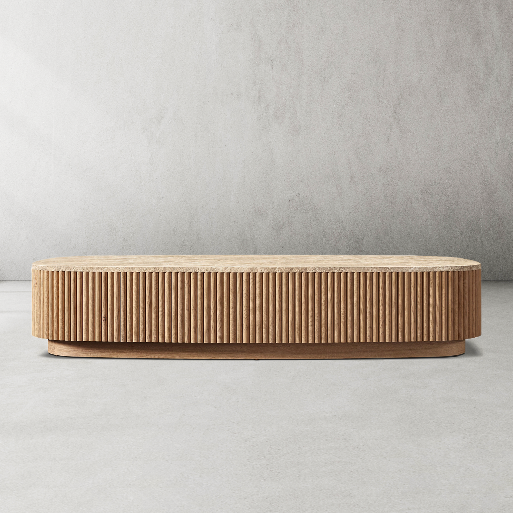 Holland Oak Wood & Stone Coffee Table