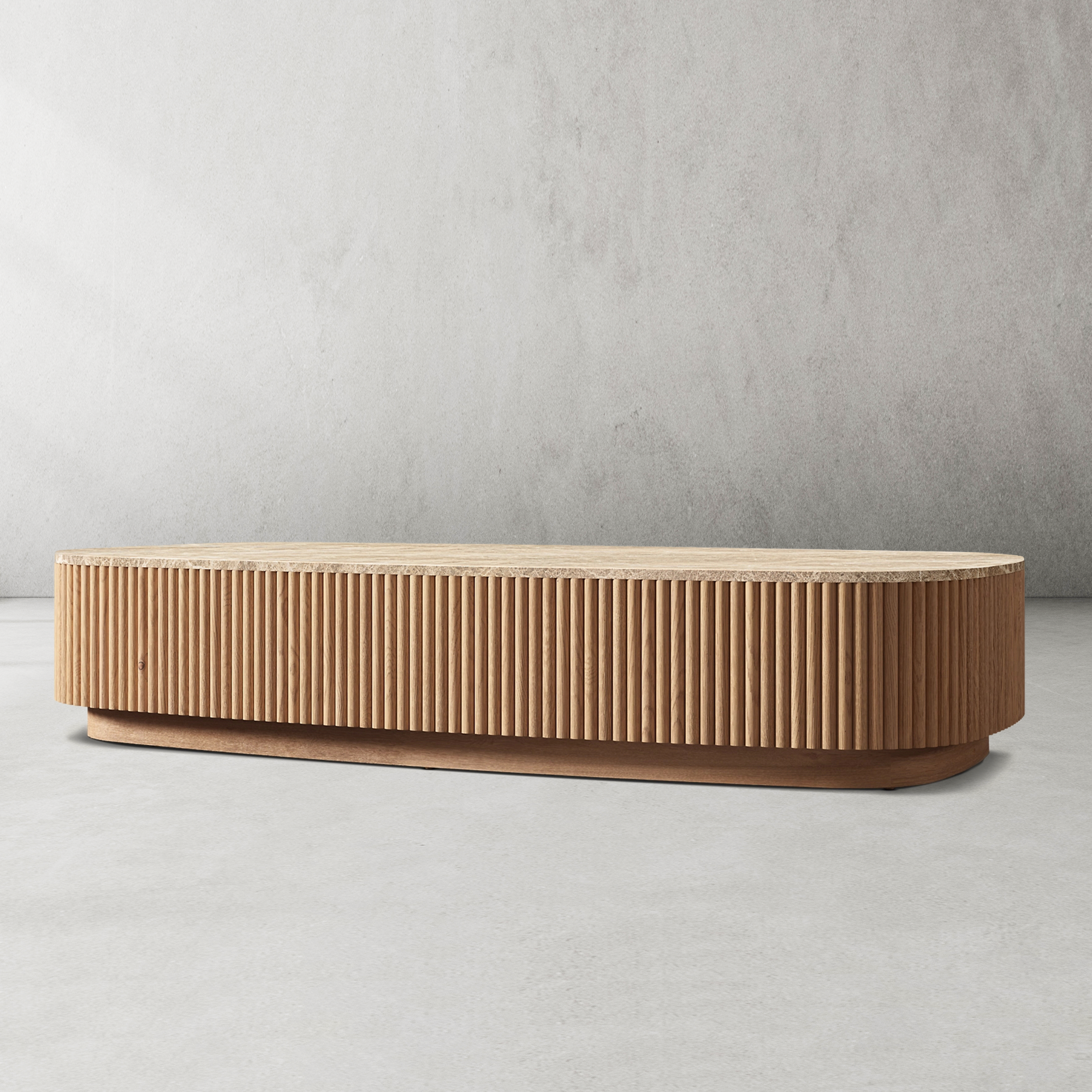 Holland Oak Wood & Stone Coffee Table