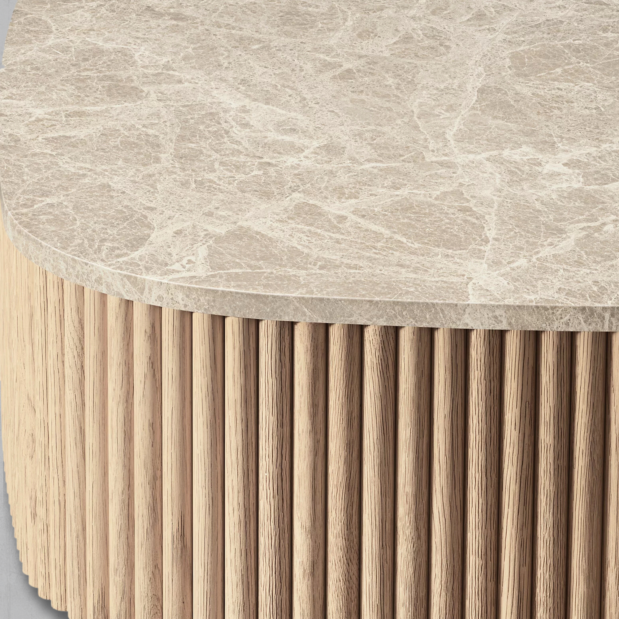 Holland Oak Wood & Stone Coffee Table