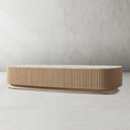 Load image into Gallery viewer, Holland Oak Wood & Stone Coffee Table
