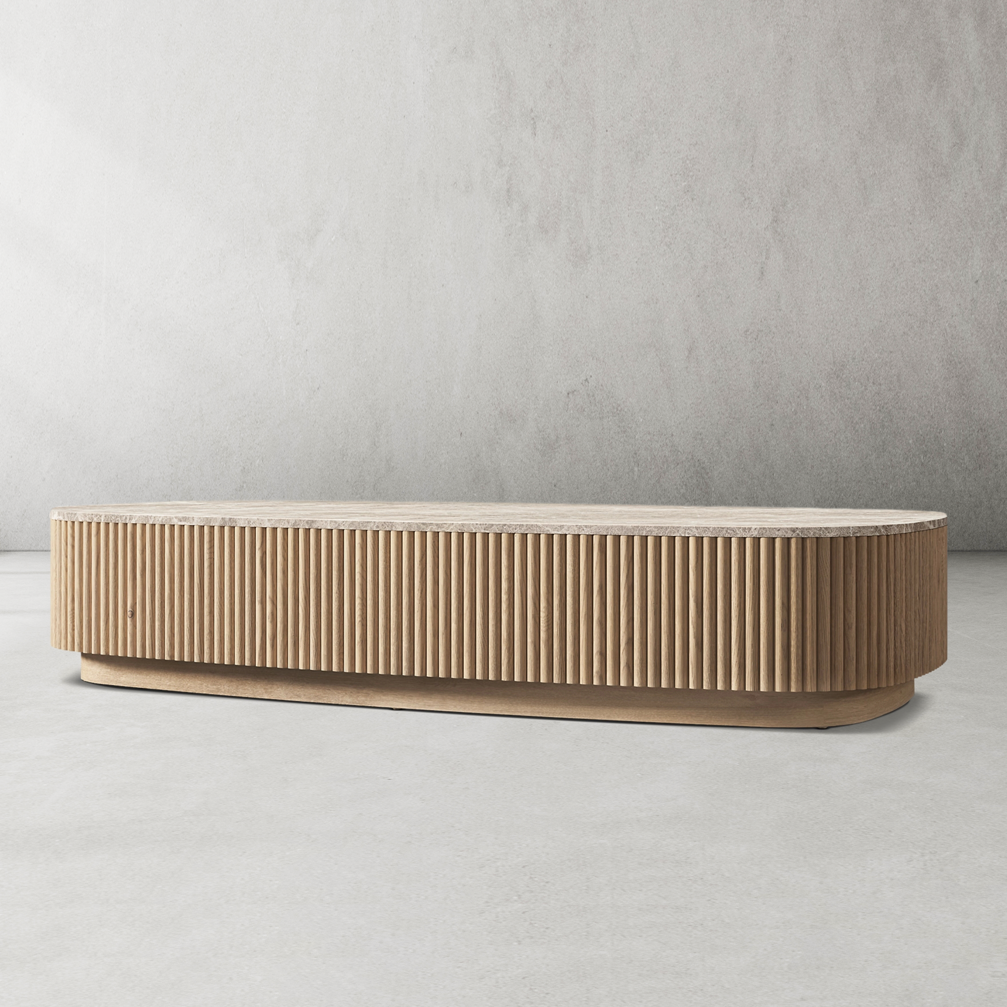 Holland Oak Wood & Stone Coffee Table
