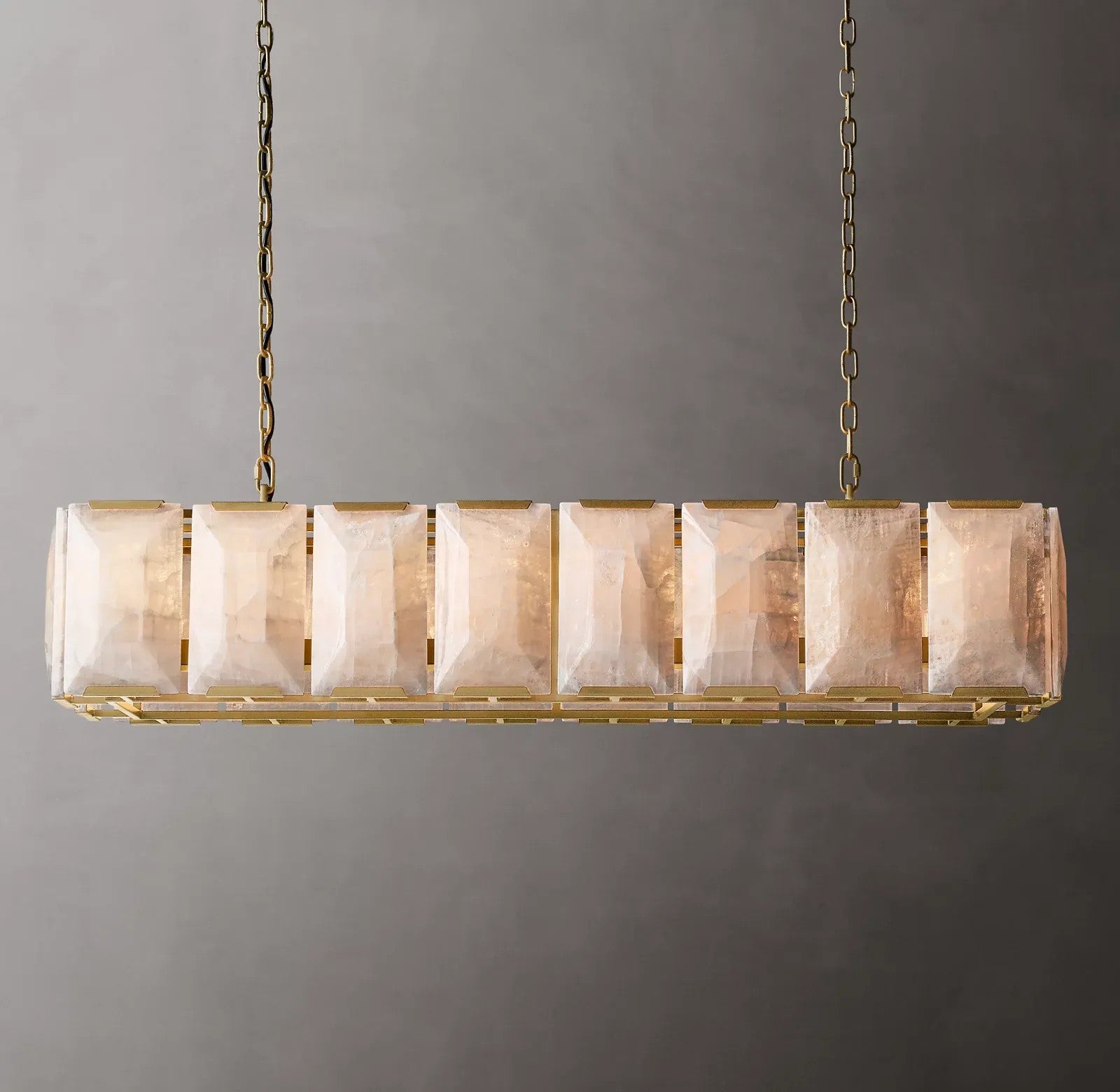 Harlynn Calcite Rectangular Chandelier 54"
