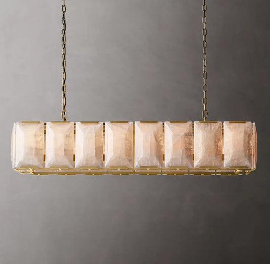 Harlynn Calcite Rectangular Chandelier 54"