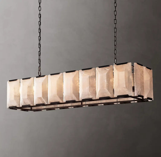 Harlynn Calcite Rectangular Chandelier 54"