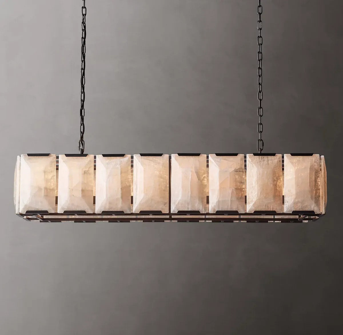 Harlynn Calcite Rectangular Chandelier 54"
