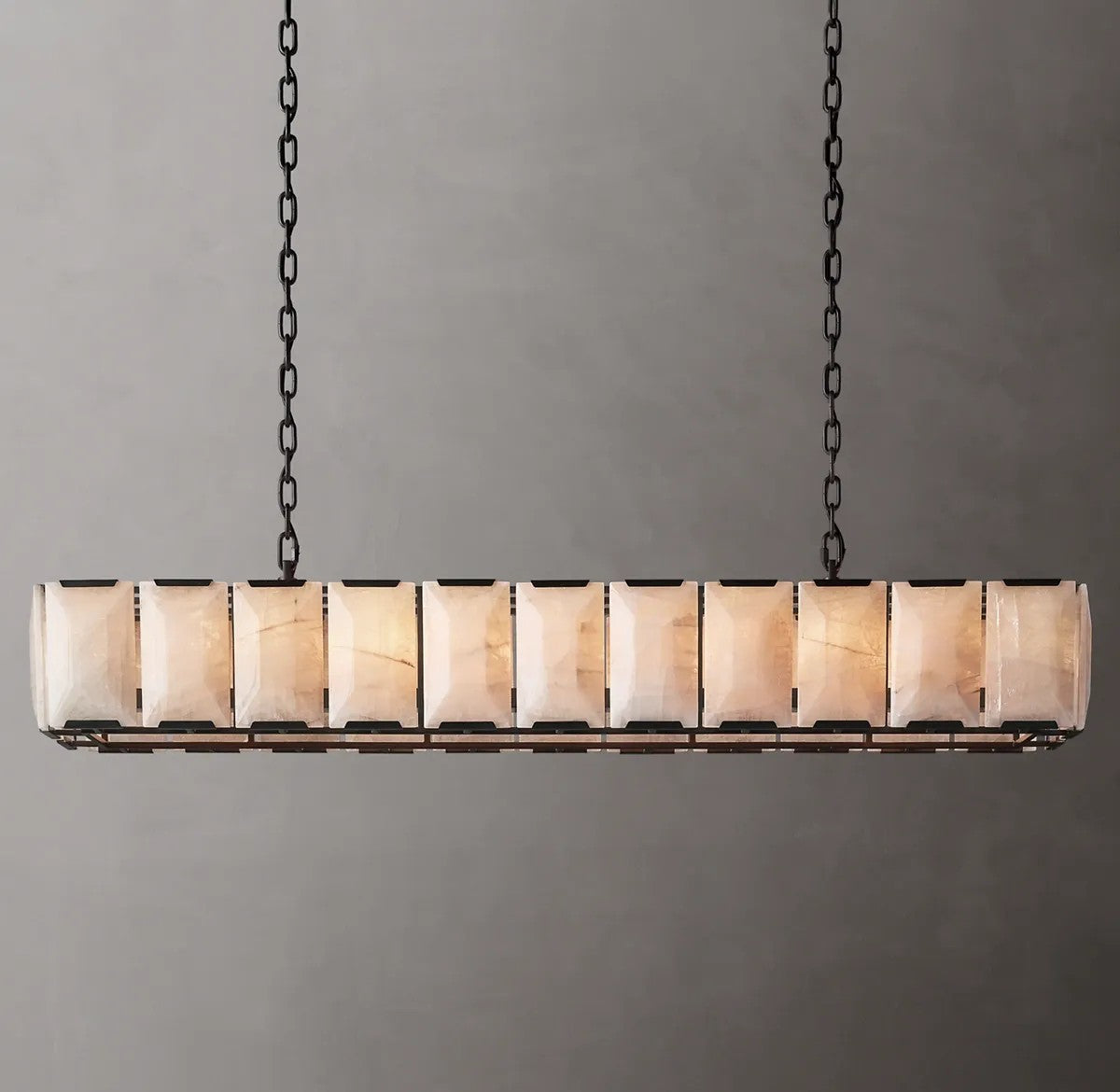 Harlynn Calcite Rectangular Chandelier 74"
