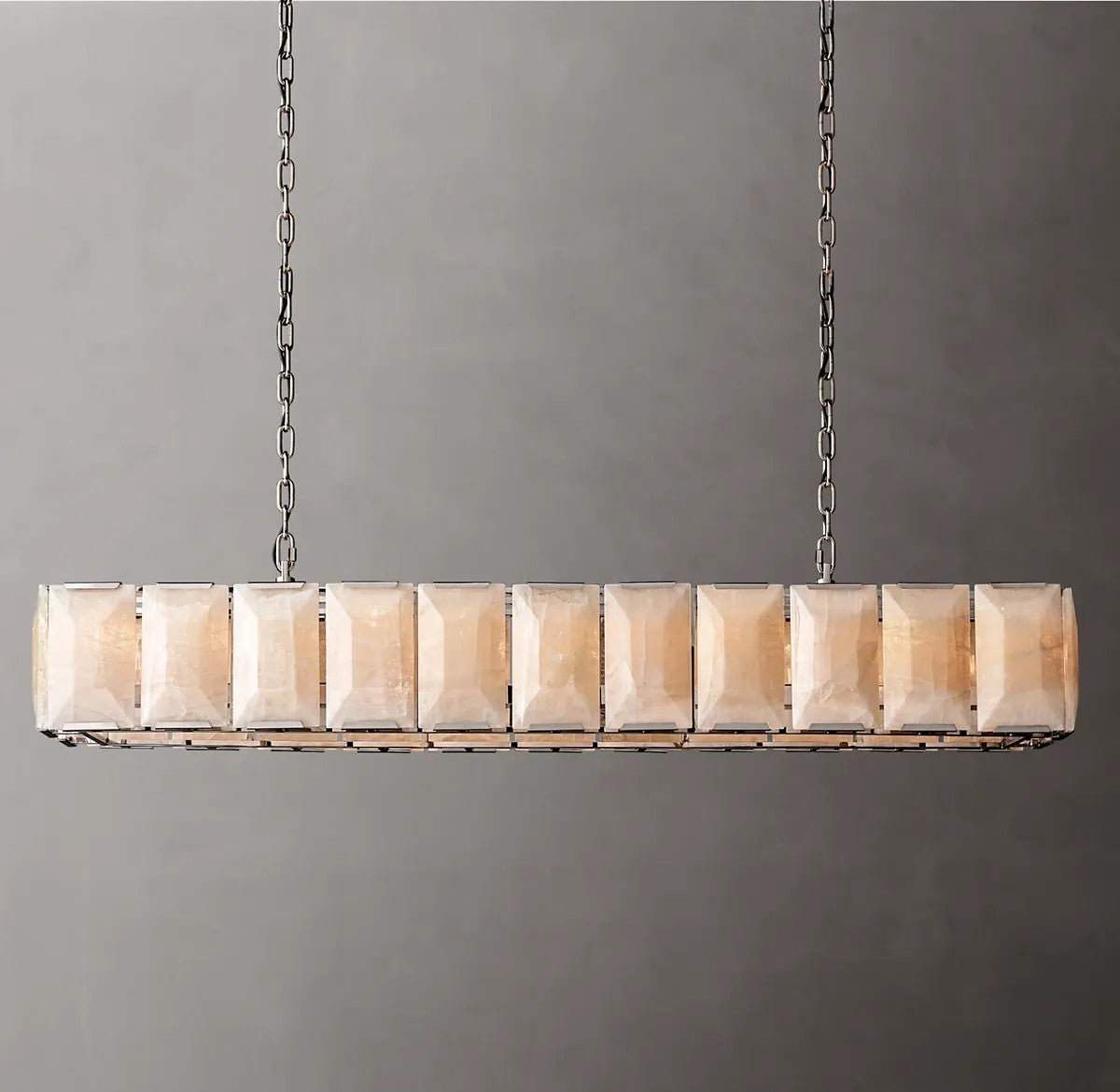 Harlynn Calcite Rectangular Chandelier 74"