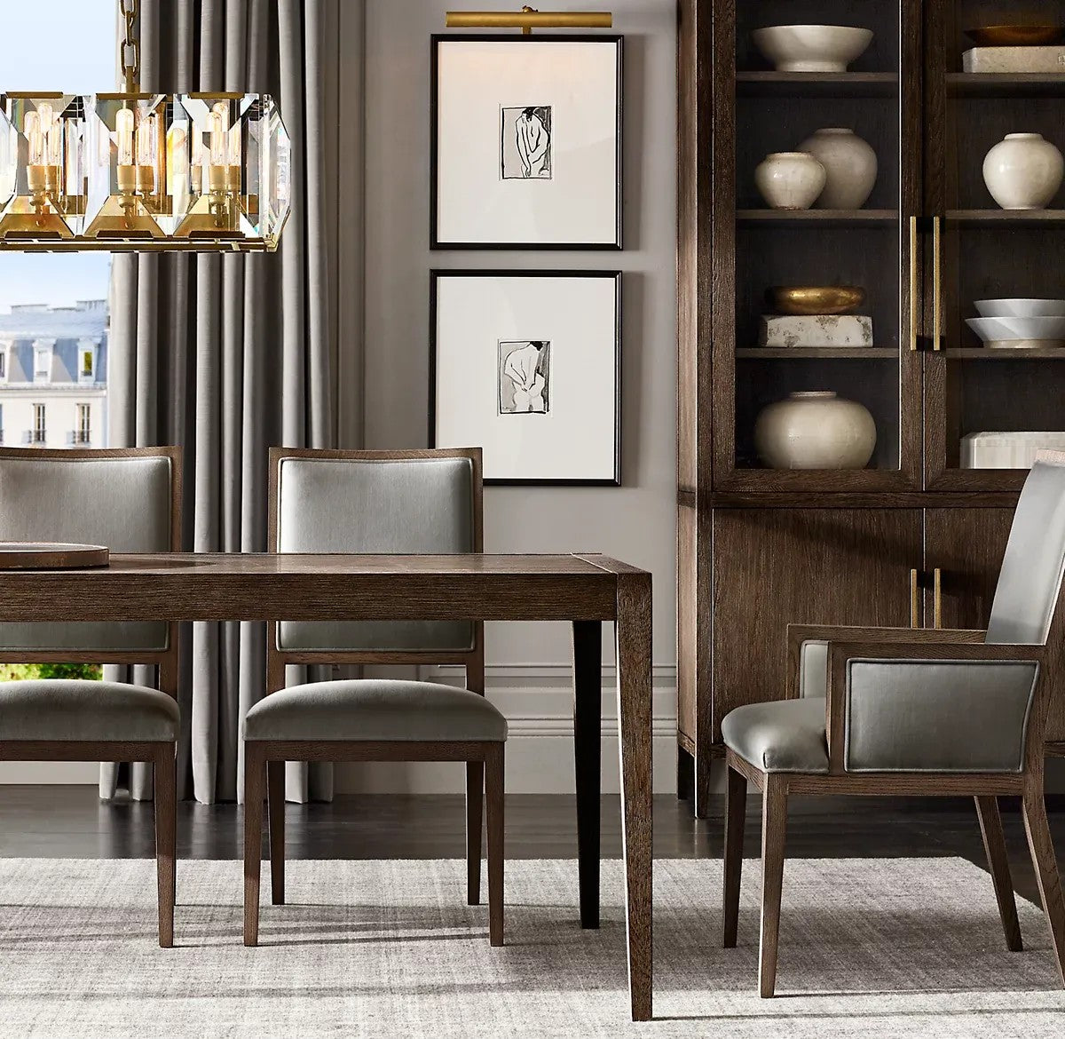 Harlynn Crystal Rectangular Chandelier 42"