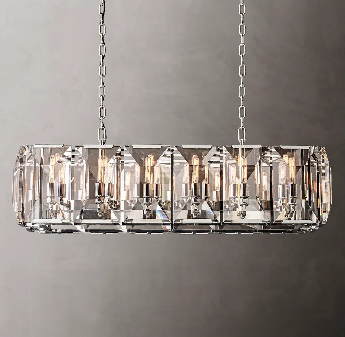 Harlynn Crystal Rectangular Chandelier 42"