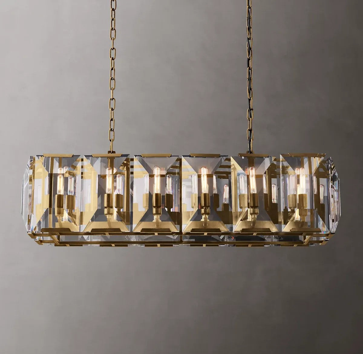 Harlynn Crystal Rectangular Chandelier 42"