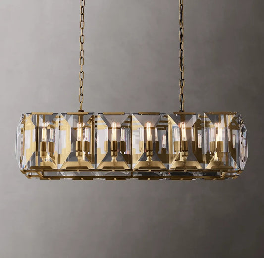 Harlynn Crystal Rectangular Chandelier 42"