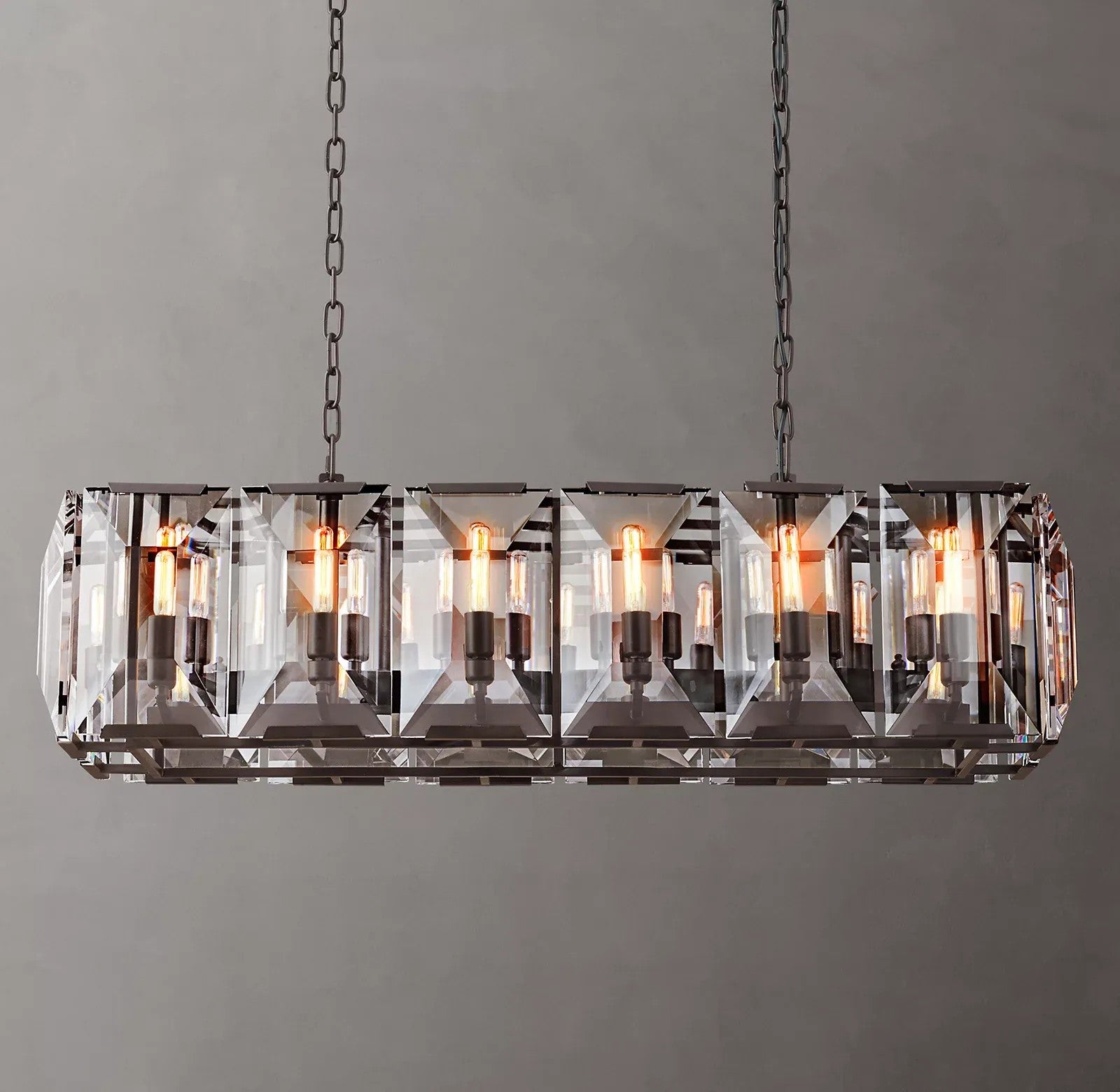 Harlynn Crystal Rectangular Chandelier 42"