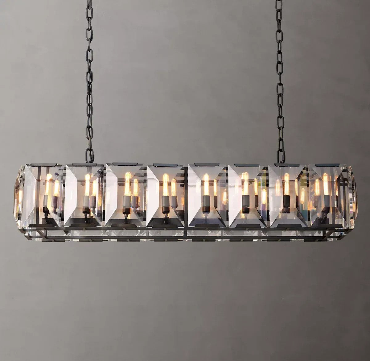 Harlynn Crystal Rectangular Chandelier 54"