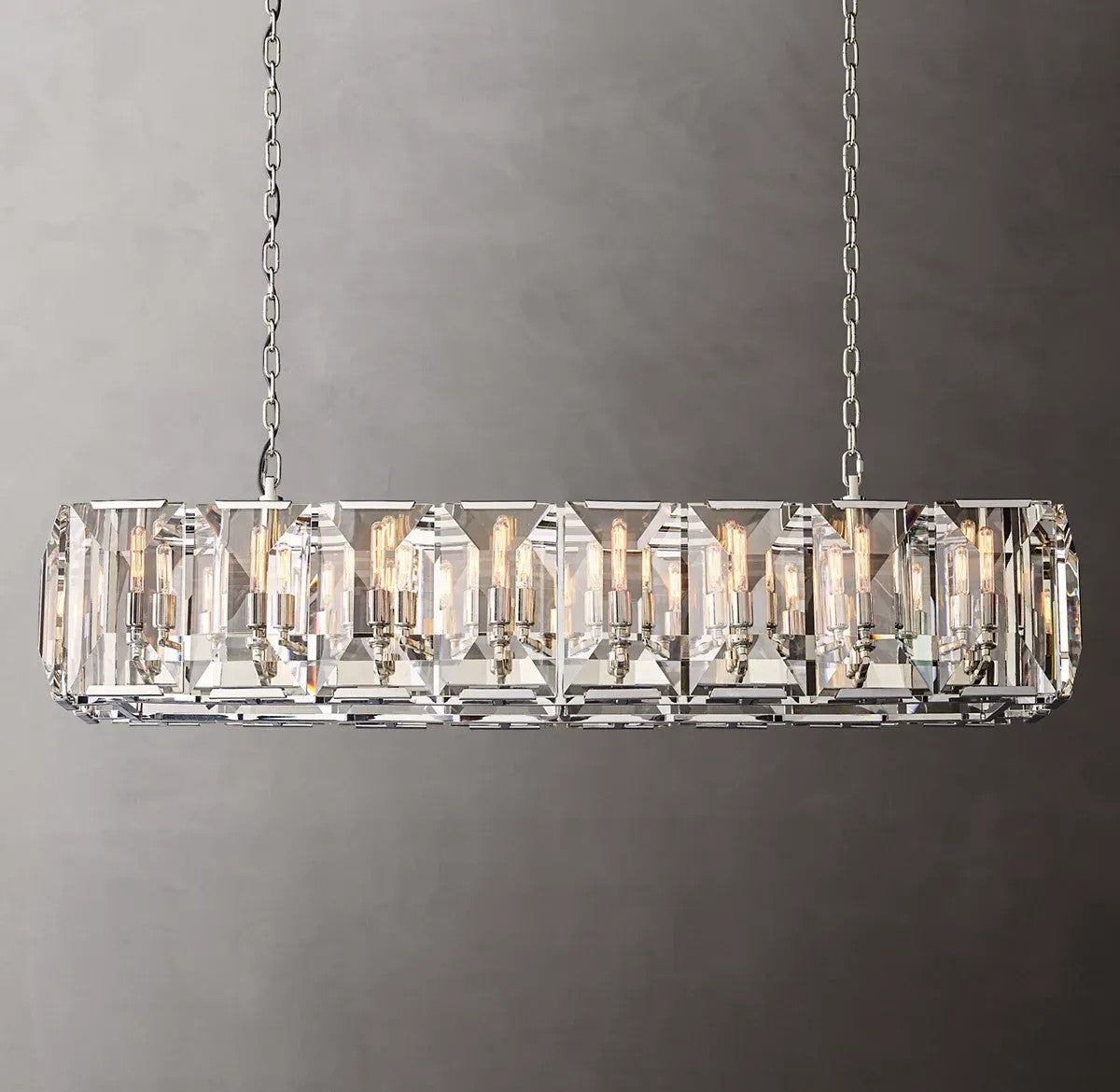 Harlynn Crystal Rectangular Chandelier 54"