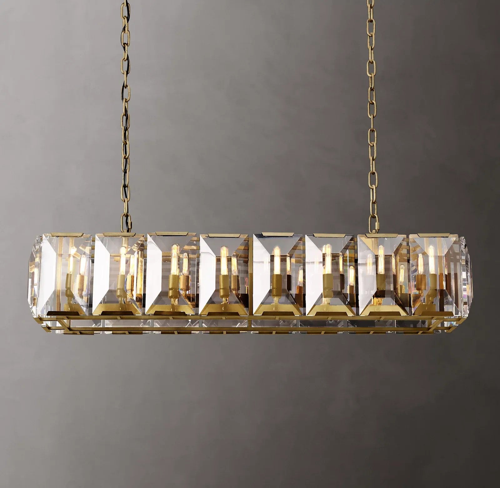 Harlynn Crystal Rectangular Chandelier 54"
