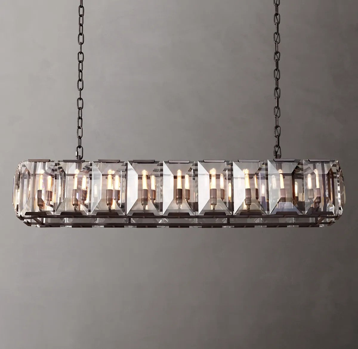 Harlynn Crystal Rectangular Chandelier 62"