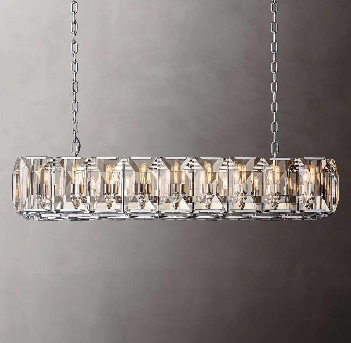 Harlynn Crystal Rectangular Chandelier 62"