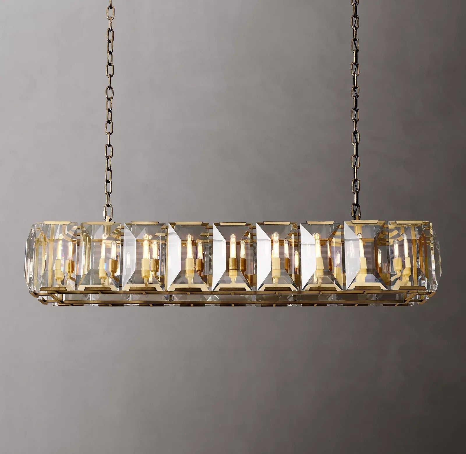 Harlynn Crystal Rectangular Chandelier 62"