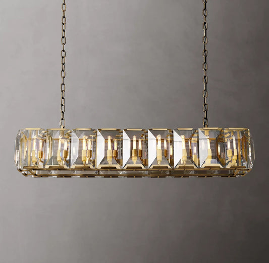 Harlynn Crystal Rectangular Chandelier 62"