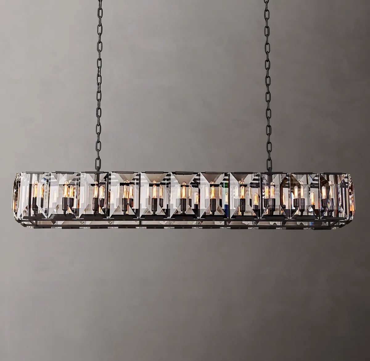 Harlynn Crystal Rectangular Chandelier 74"