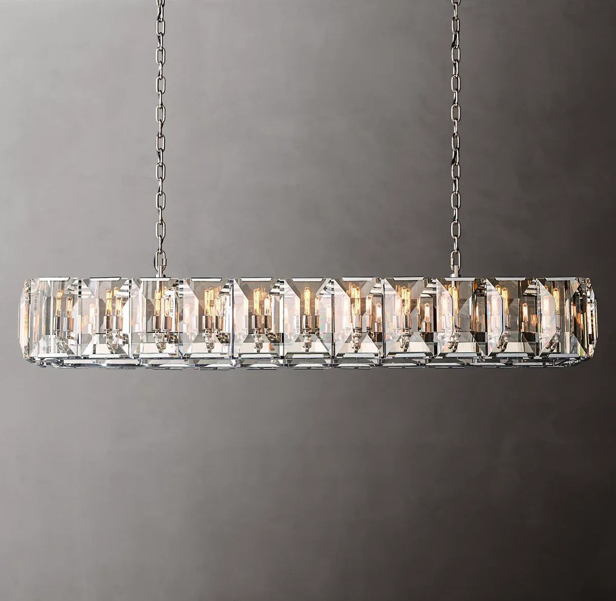 Harlynn Crystal Rectangular Chandelier 74"