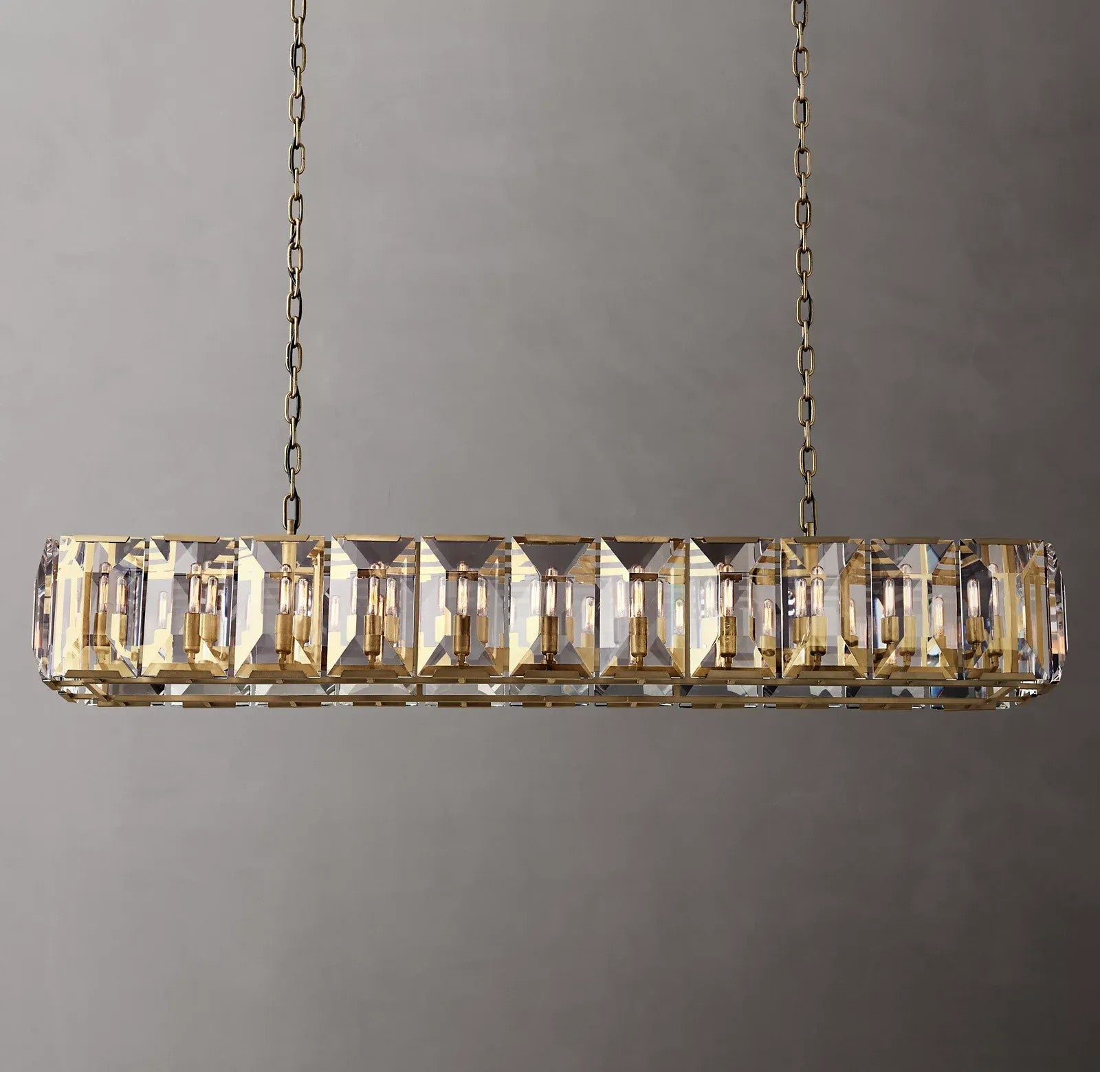 Harlynn Crystal Rectangular Chandelier 74"