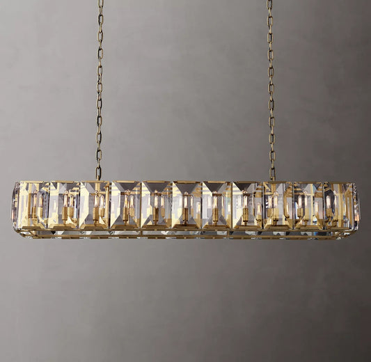 Harlynn Crystal Rectangular Chandelier 74"