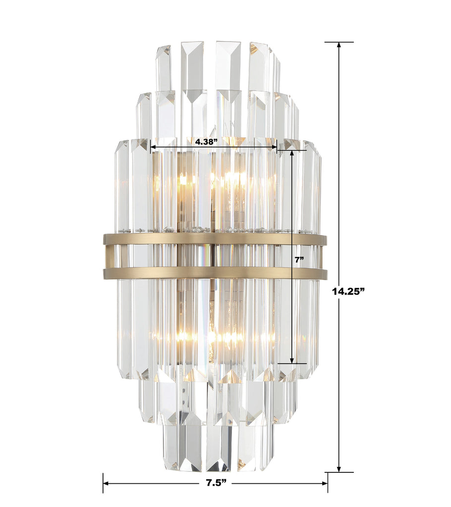 Kawu Crystal 2 Light Wall Sconce