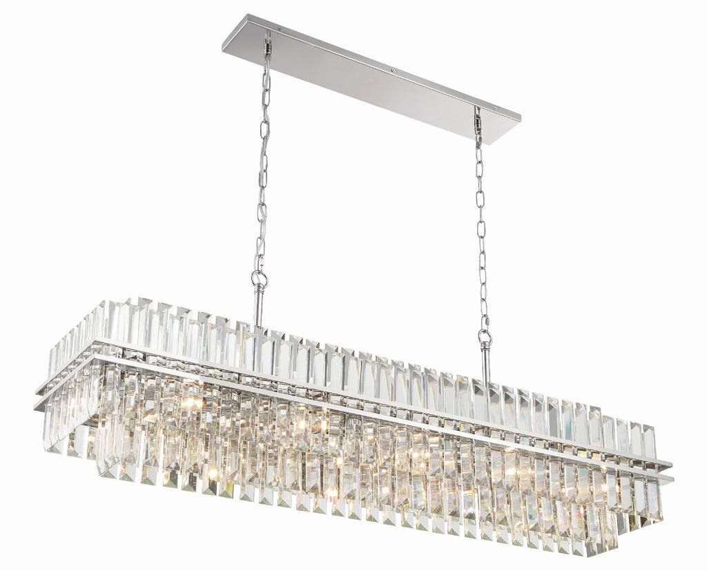 Kawu Rectangular Crystal 16 Light Chandelier