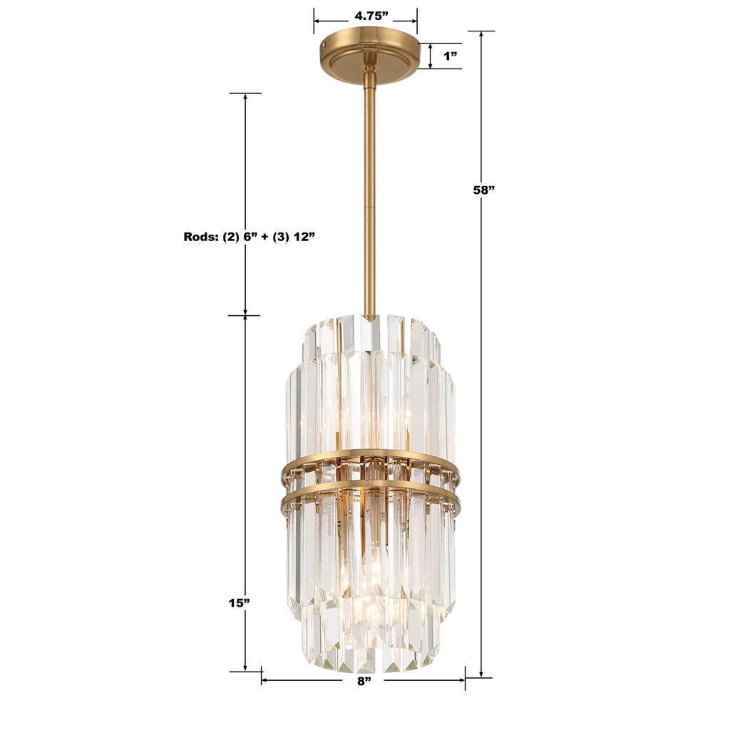 Kawu Round Crystal 4 Light Chandelier
