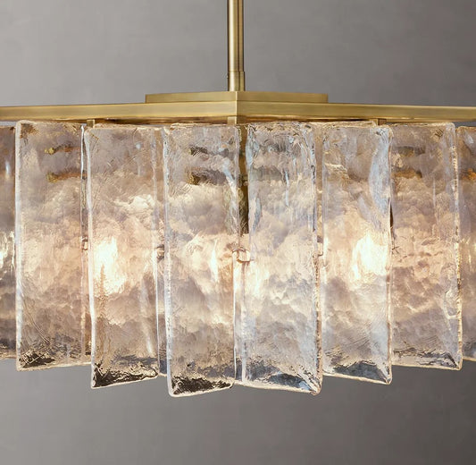 Ladonna Clear Glass Rectangular Chandelier 49"