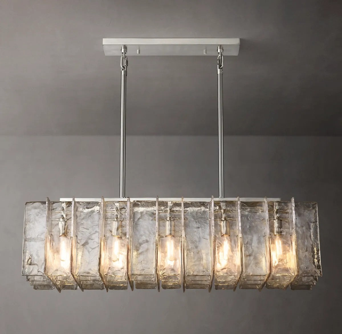 Ladonna Clear Glass Rectangular Chandelier 49"