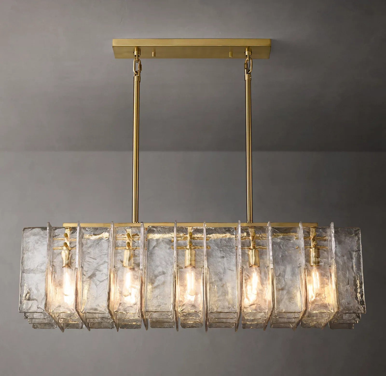 Ladonna Clear Glass Rectangular Chandelier 49"