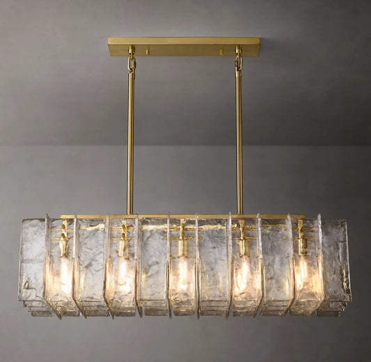 Ladonna Clear Glass Rectangular Chandelier 49"