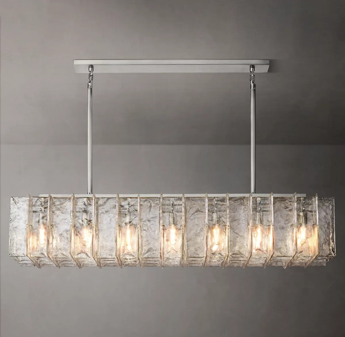 Ladonna Clear Glass Rectangular Chandelier 67"