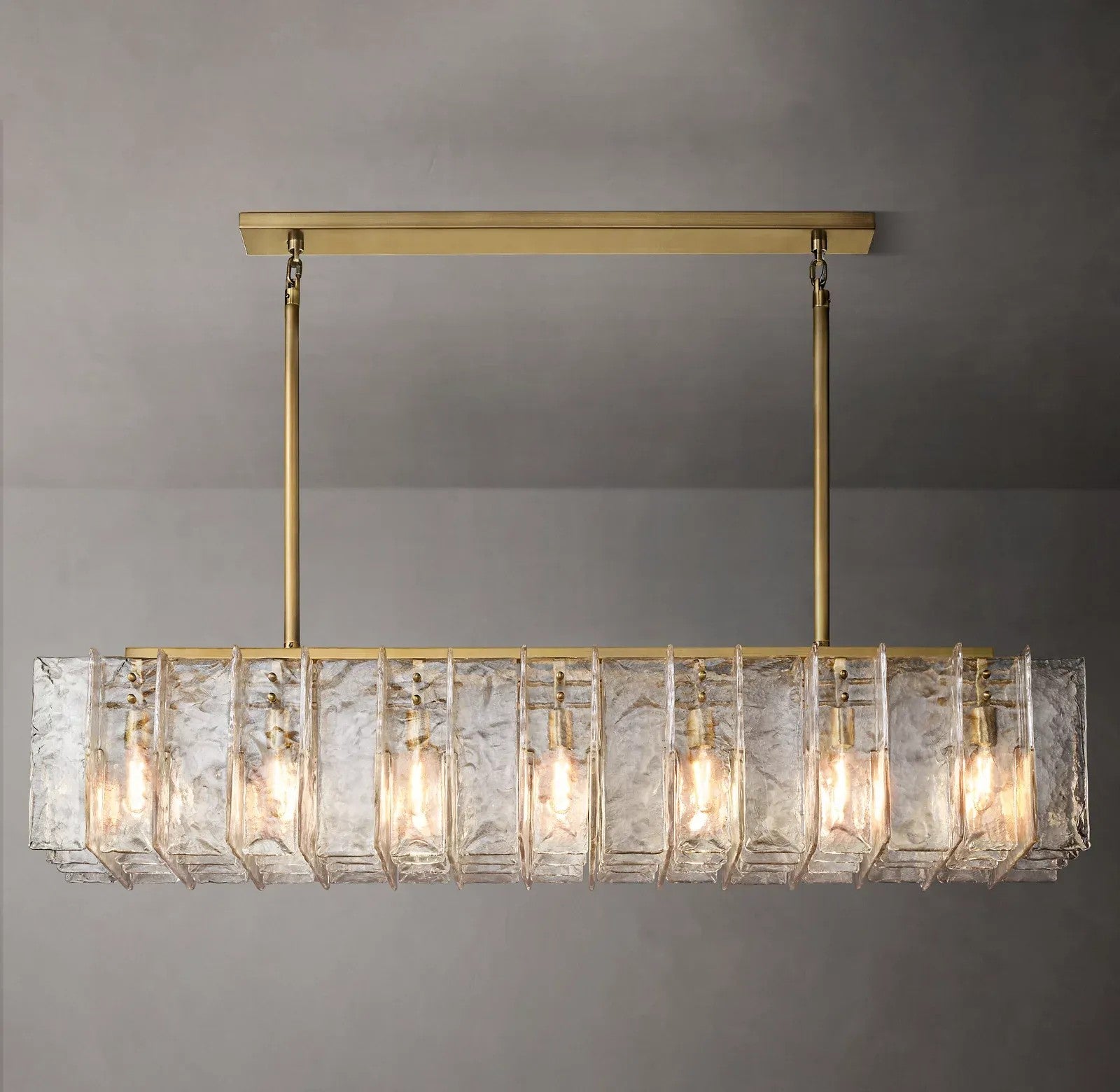 Ladonna Clear Glass Rectangular Chandelier 67"