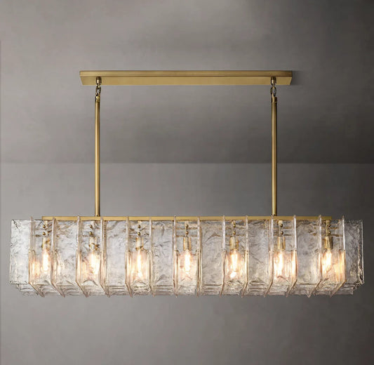 Ladonna Clear Glass Rectangular Chandelier 67"