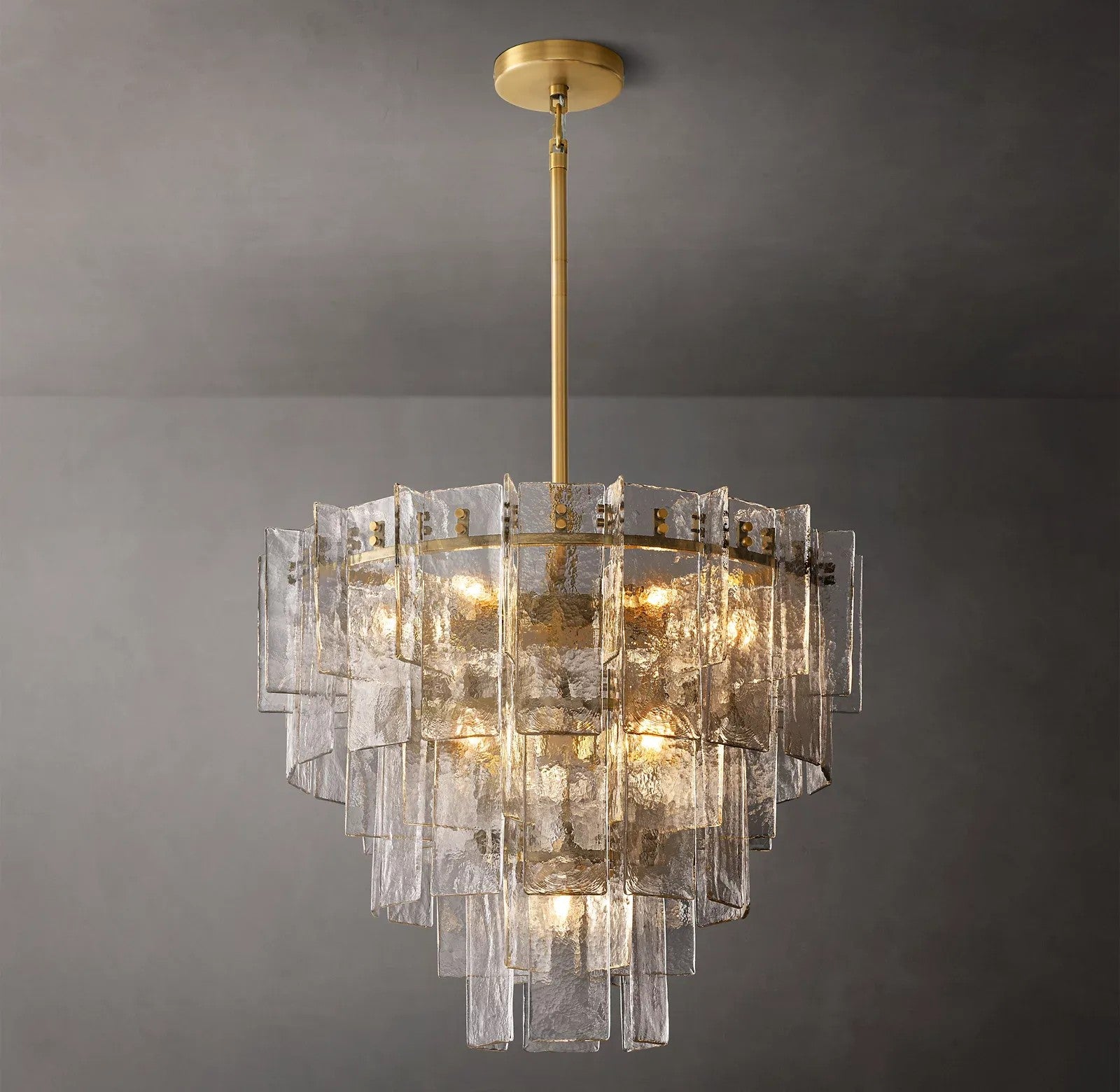 Ladonna Clear Glass Tiered Round Chandelier 36"