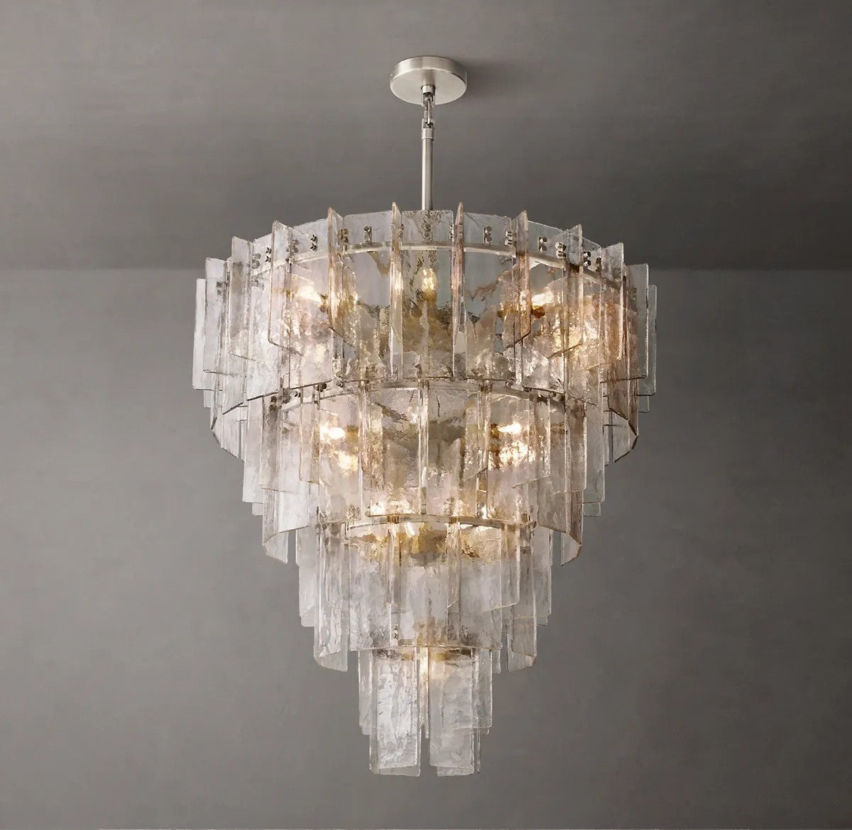 Ladonna Clear Glass Tiered Round Chandelier 47"