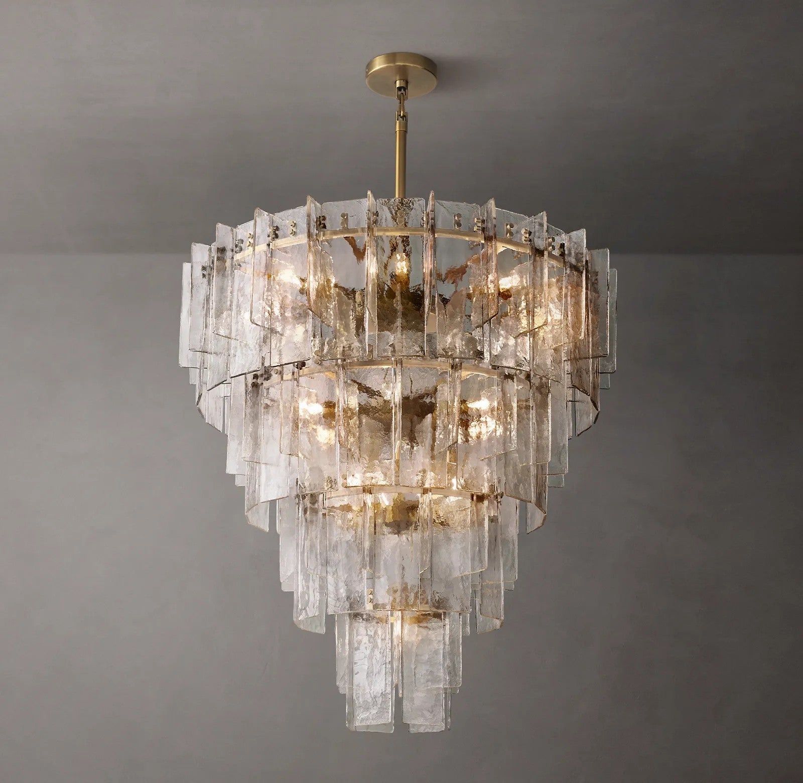 Ladonna Clear Glass Tiered Round Chandelier 47"