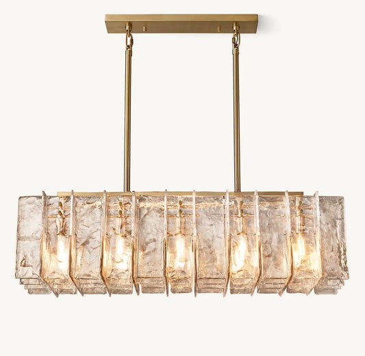 Ladonna Smoke Glass Linear Chandelier 49"