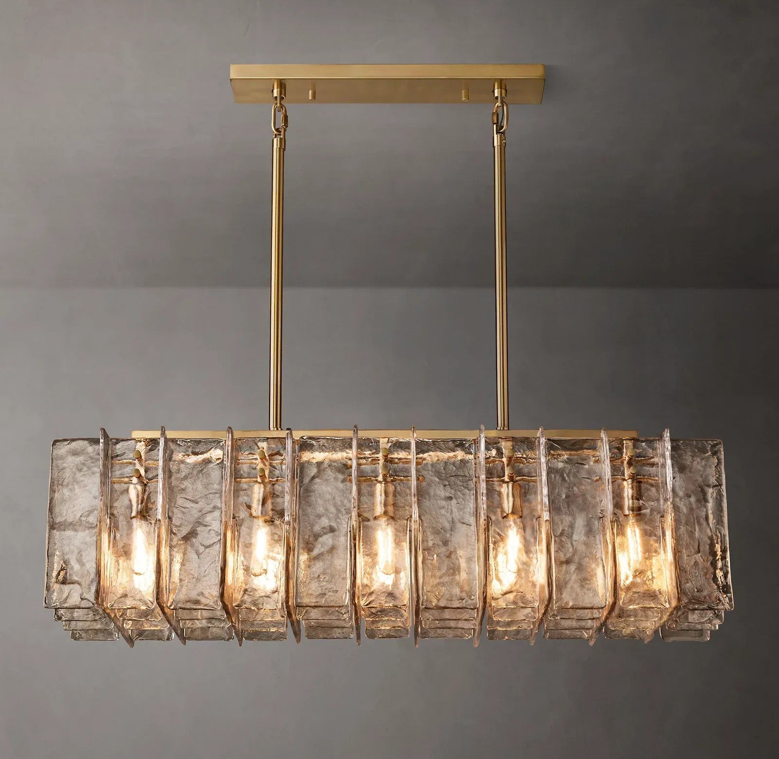 Ladonna Smoke Glass Linear Chandelier 49"