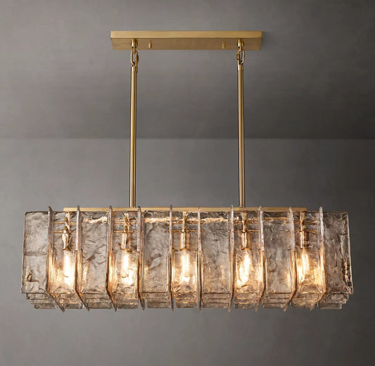 Ladonna Smoke Glass Linear Chandelier 49"