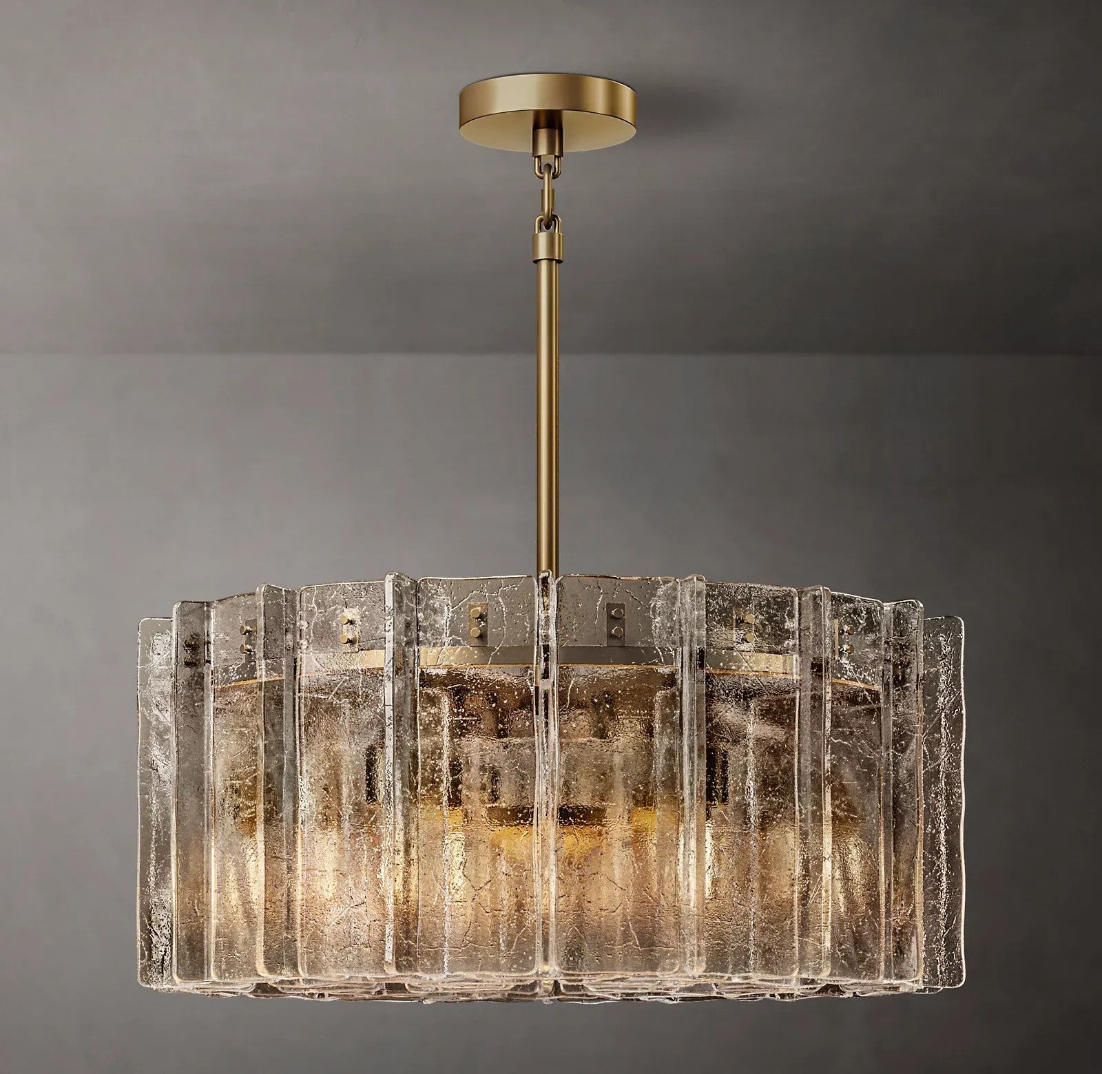 Ladonna Smoke Glass Round Chandelier 37"