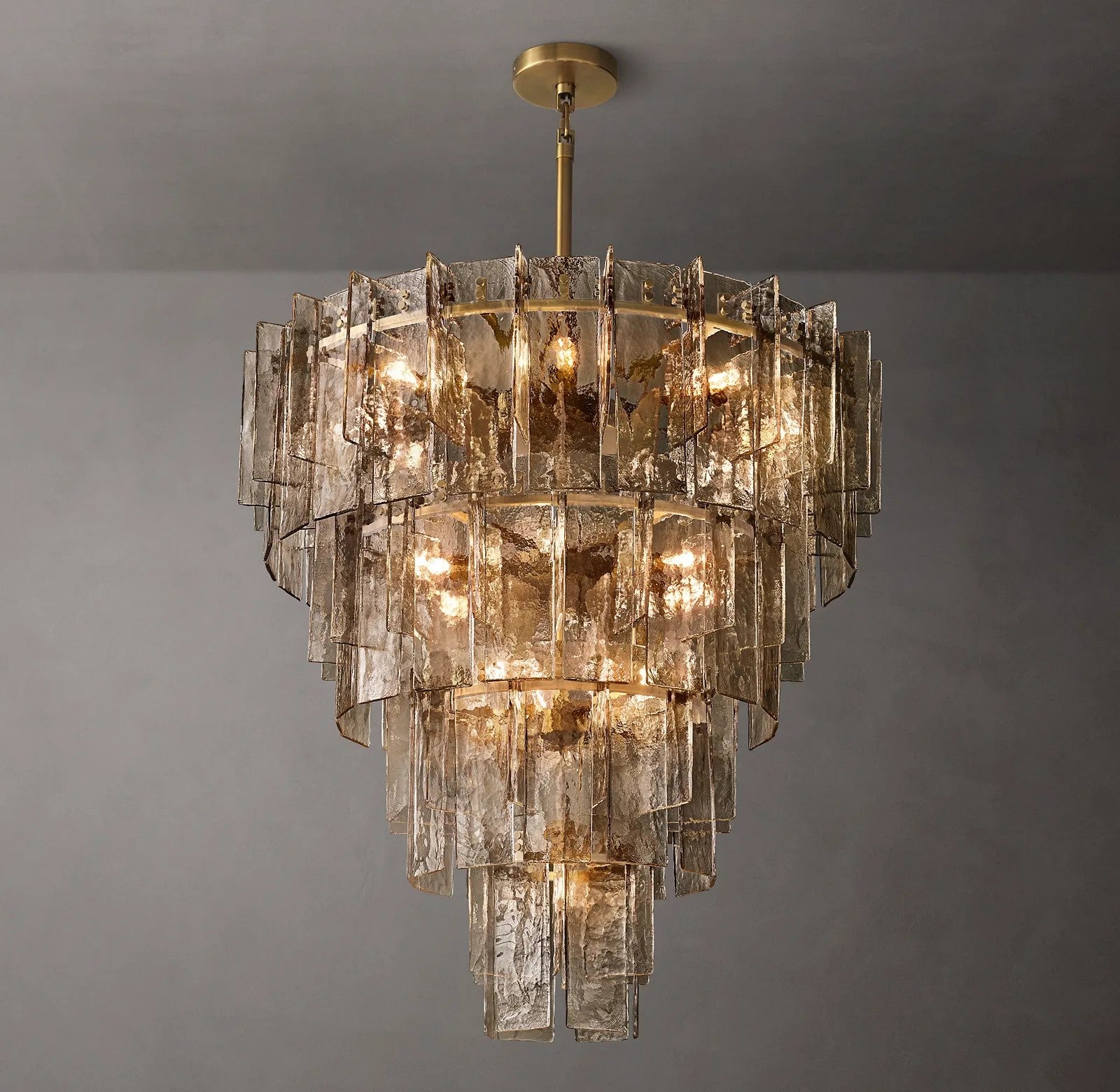 Ladonna Smoke Glass Tiered Chandelier 47"