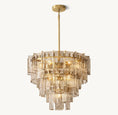 Gallery viewerに画像を読み込む, Ladonna Smoke Glass Tiered Round Chandelier 36"

