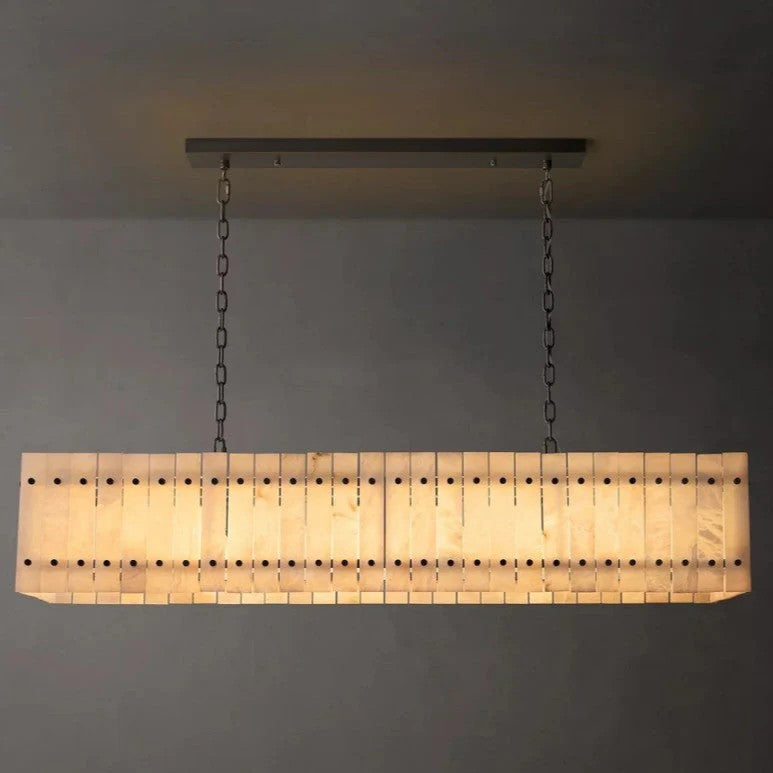 Murano Alabaster Linear Chandelier 54"